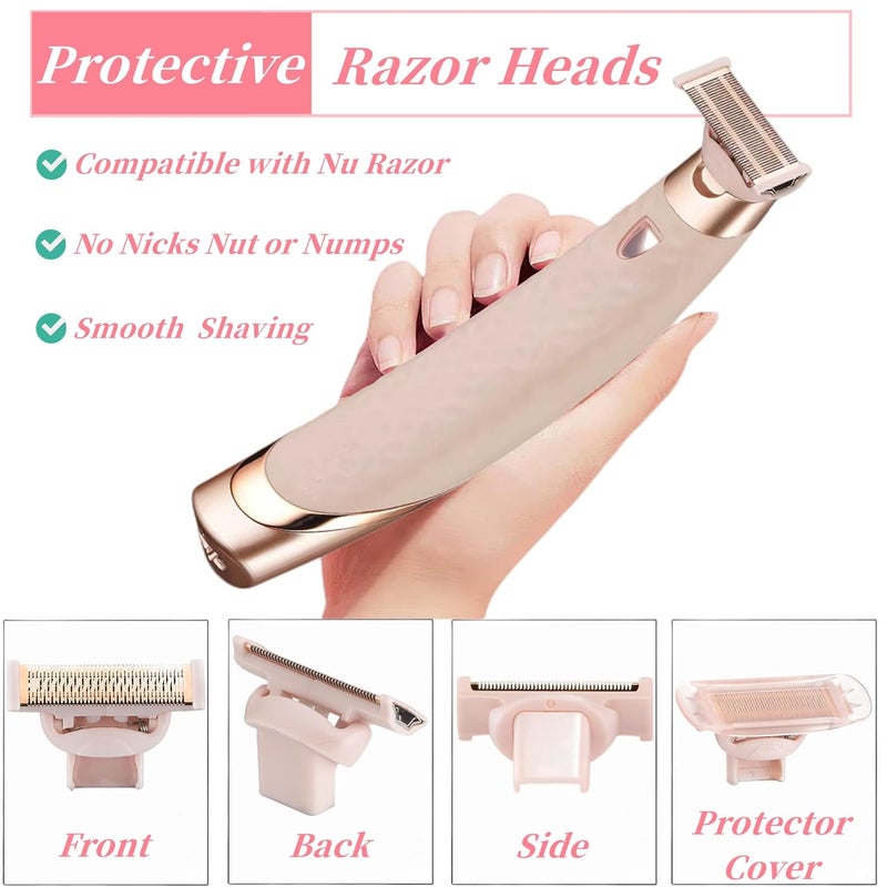 BECHY Razor Replacement Heads Compatible with Flawless Nu Razor,Body Replacement Heads for Finishing Touch Flawless Razor for Women,Hair Remover Replacement Head with Covers,Rose Gold Pack of 2. - Image 3